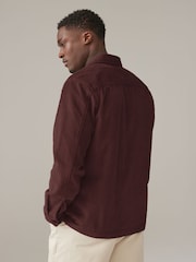 Burgundy Red Corduroy Twin Pocket 100% Cotton Shacket Overshirt - Image 3 of 7