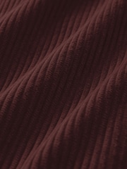 Burgundy Red Corduroy Twin Pocket 100% Cotton Shacket Overshirt - Image 7 of 7