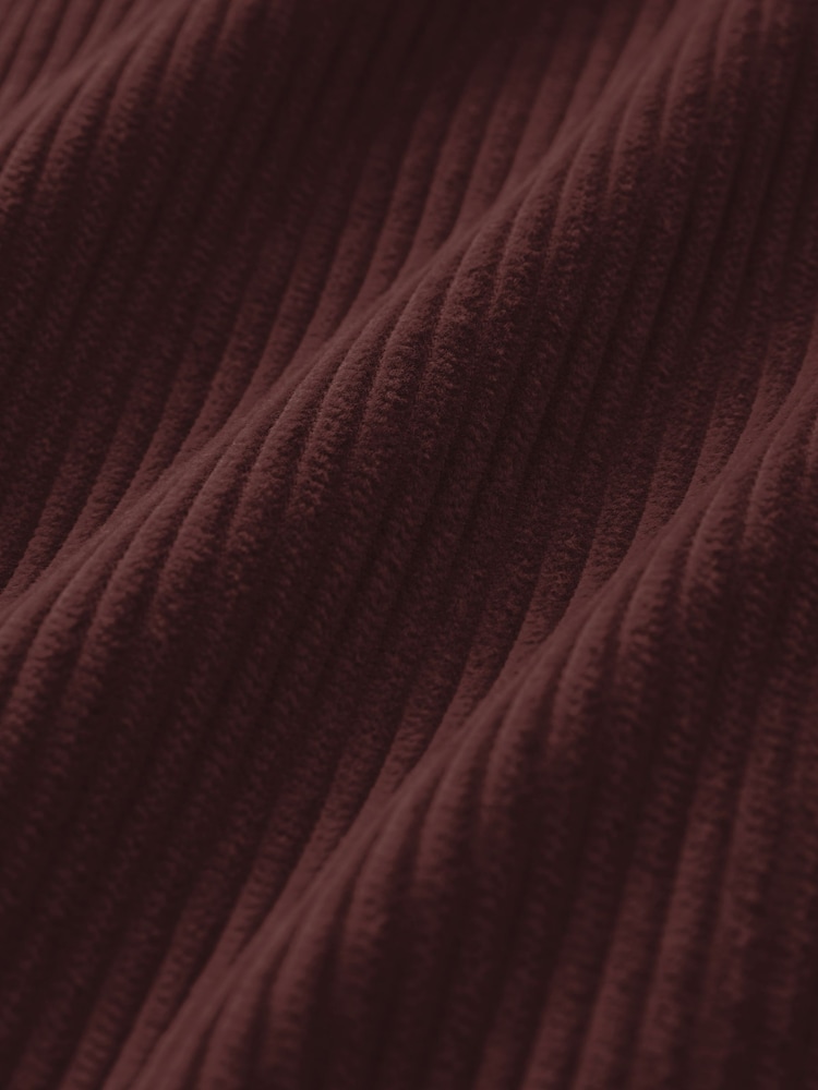Burgundy Red Corduroy Twin Pocket 100% Cotton Shacket Overshirt - Image 7 of 7