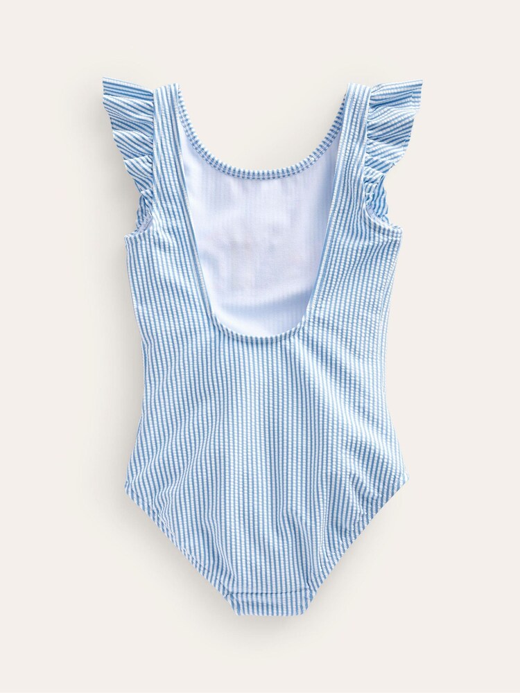 Boden Blue Logo Flutter Sleeve Swimsuit - Image 2 of 3