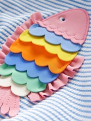 Boden Blue Logo Flutter Sleeve Swimsuit - Image 3 of 3