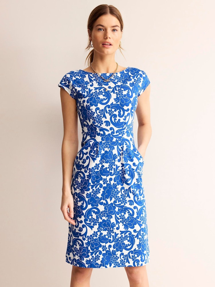Blau mit floralem Muster - Boden Florrie Jersey Kleid aus 100 % Baumwolle - Bild 1 von 5