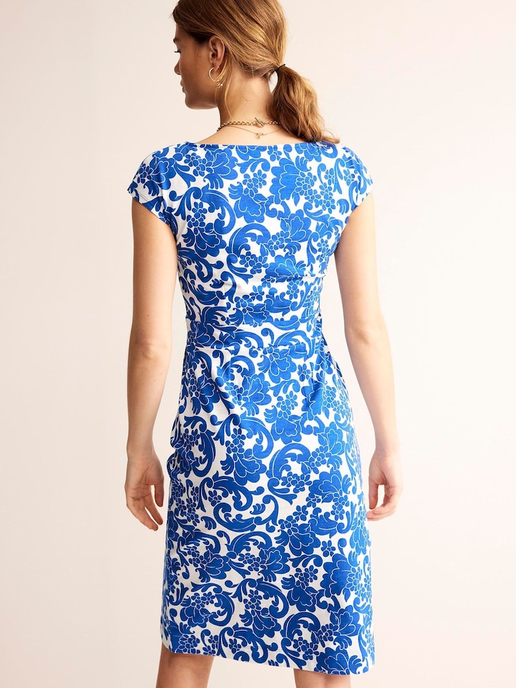 Blau mit floralem Muster - Boden Florrie Jersey Kleid aus 100 % Baumwolle - Bild 2 von 5