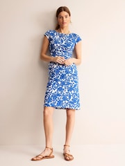 Blau mit floralem Muster - Boden Florrie Jersey Kleid aus 100 % Baumwolle - Bild 3 von 5