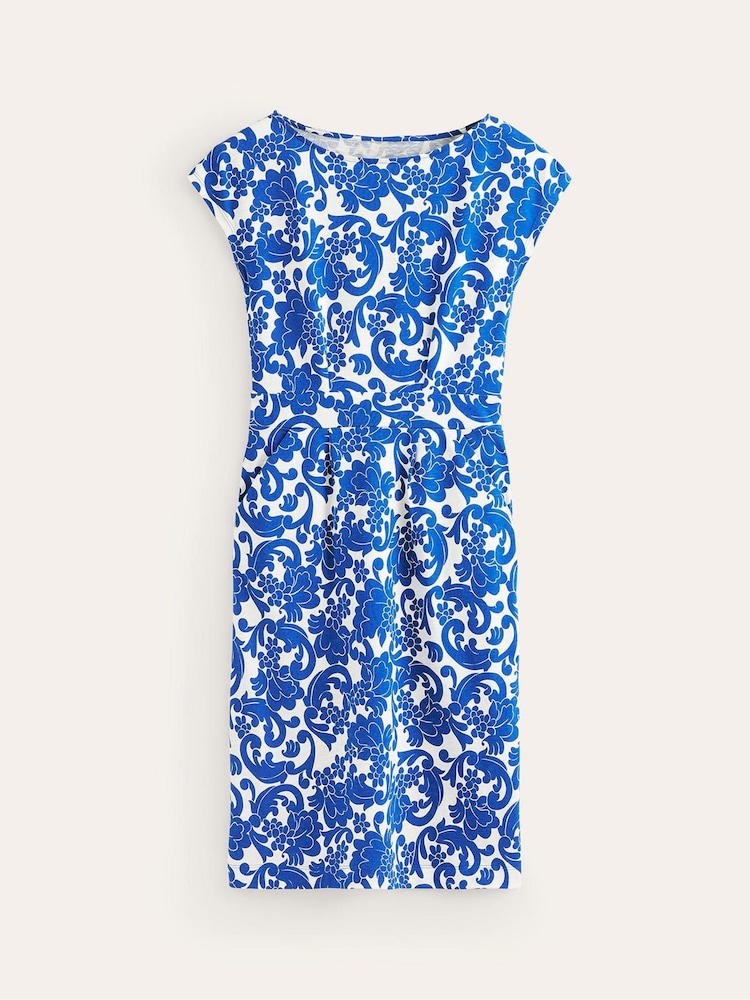 Blau mit floralem Muster - Boden Florrie Jersey Kleid aus 100 % Baumwolle - Bild 5 von 5
