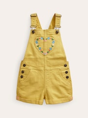 Boden Yellow Heart Pocket Short Dungarees - Image 1 of 3