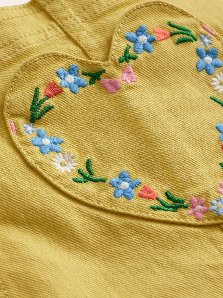 Boden Yellow Heart Pocket Short Dungarees - Image 3 of 3