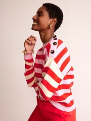 Boden Pink Hotch Potch Cotton Jumper - Image 3 of 6