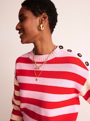 Boden Pink Hotch Potch Cotton Jumper - Image 4 of 6