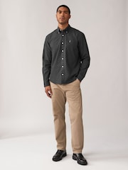 Charcoal Grey Regular Fit Long Sleeve Oxford Shirt - Image 2 of 9