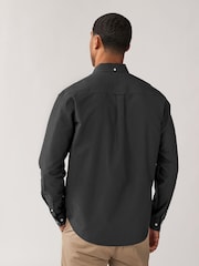 Charcoal Grey Regular Fit Long Sleeve Oxford Shirt - Image 3 of 9