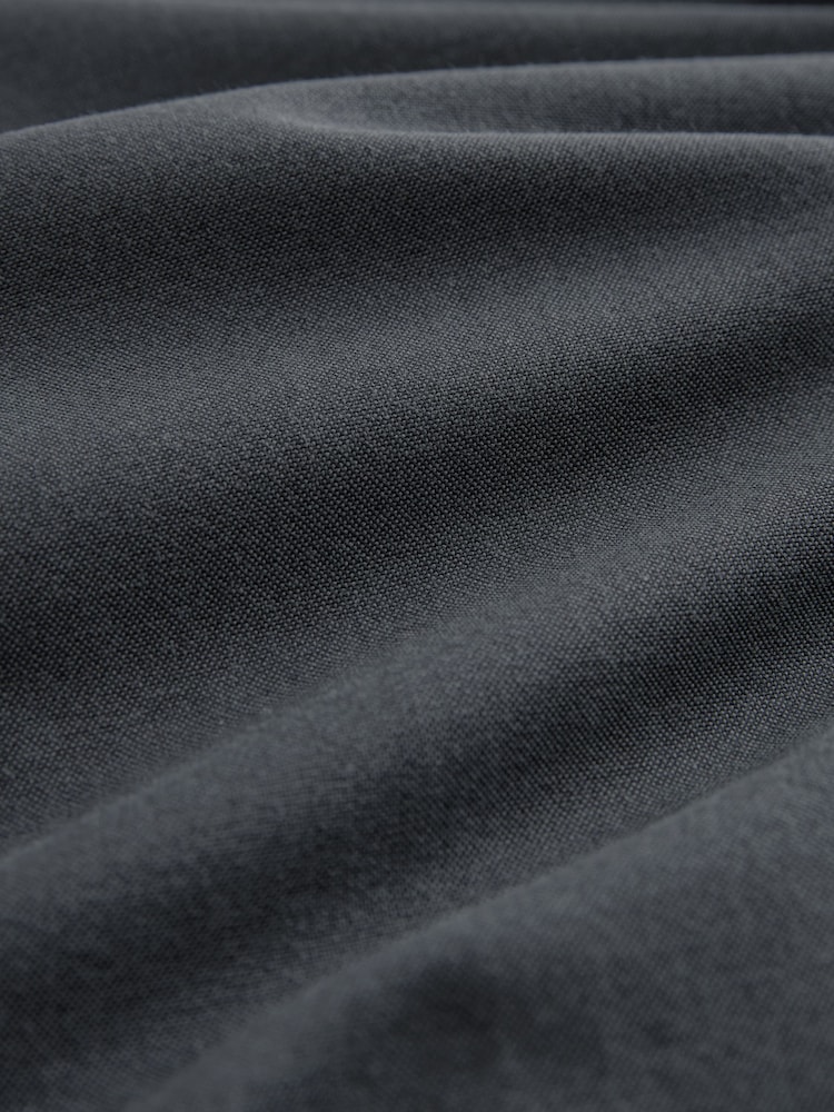 Charcoal Grey Slim Fit Long Sleeve Oxford Shirt - Image 8 of 8