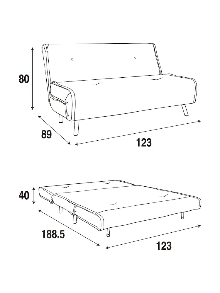MADE.COM Loden Green Wide Stripe Haru 2 Seater Sofa Bed - Image 6 of 6
