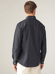 Charcoal Grey Slim Fit Long Sleeve Oxford Shirt - Image 3 of 8