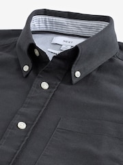 Charcoal Grey Slim Fit Long Sleeve Oxford Shirt - Image 7 of 8