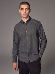 Charcoal Grey Corduroy Long Sleeve 100% Cotton Shirt - Image 1 of 8