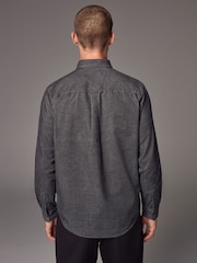 Charcoal Grey Corduroy Long Sleeve 100% Cotton Shirt - Image 3 of 8