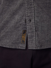 Charcoal Grey Corduroy Long Sleeve 100% Cotton Shirt - Image 5 of 8