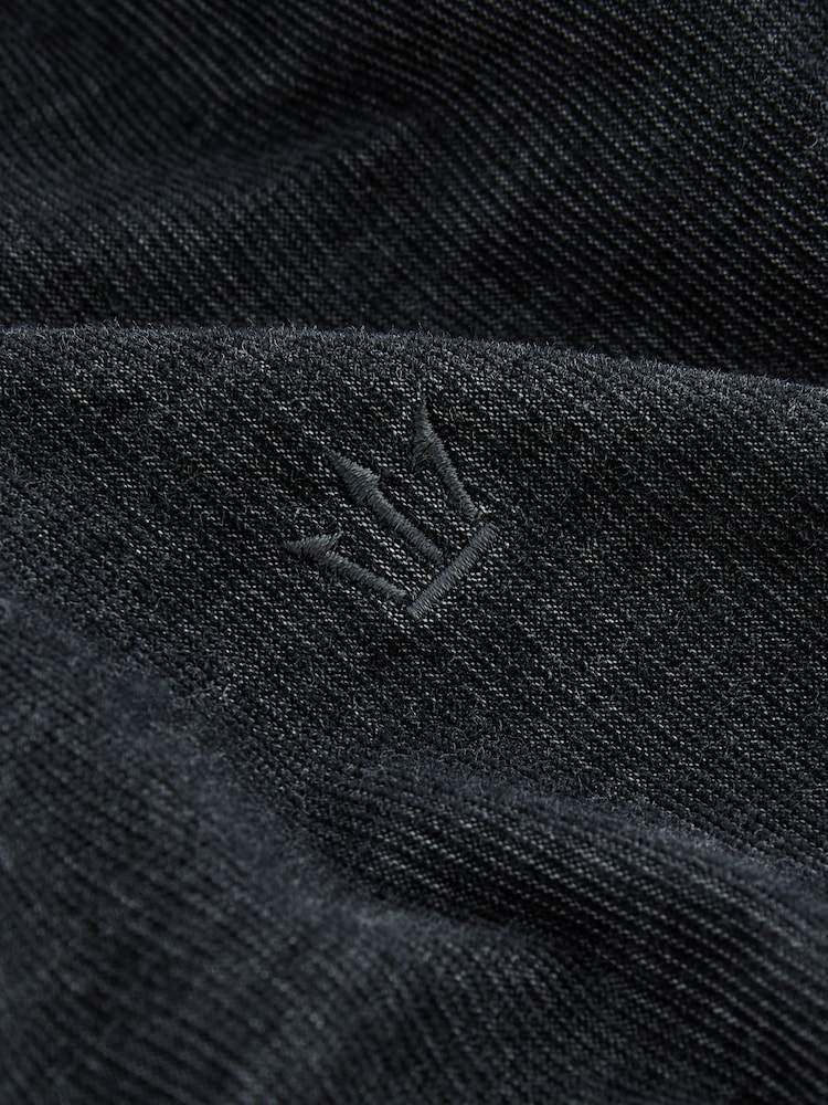 Charcoal Grey Corduroy Long Sleeve 100% Cotton Shirt - Image 8 of 8