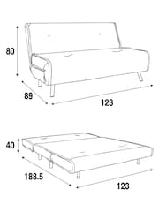 MADE.COM Eclipse Blue Wide Stripe Haru 2 Seater Sofa Bed - Image 7 of 7