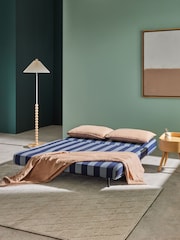 MADE.COM Eclipse Blue Wide Stripe Large Haru 2 Seater Sofa Bed - Image 2 of 6