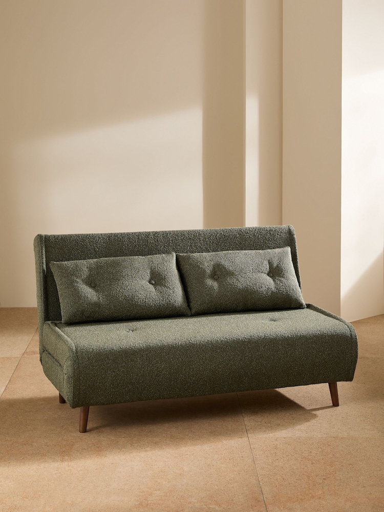 MADE.COM Forrest Green Pax Boucle Haru 2 Seater Sofa Bed - Image 1 of 8