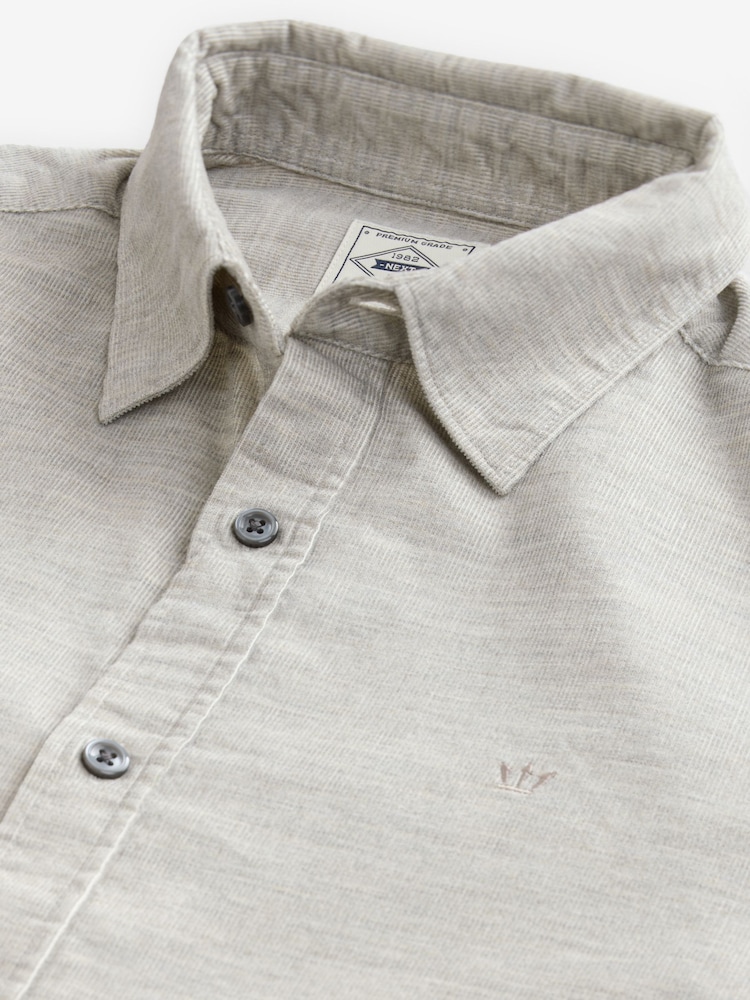 Neutral Corduroy Long Sleeve 100% Cotton Shirt - Image 10 of 10