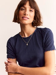 Boden Blue Ali Jersey 100% Cotton T-Shirt - Image 3 of 4