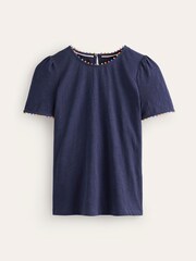 Boden Blue Ali Jersey 100% Cotton T-Shirt - Image 4 of 4
