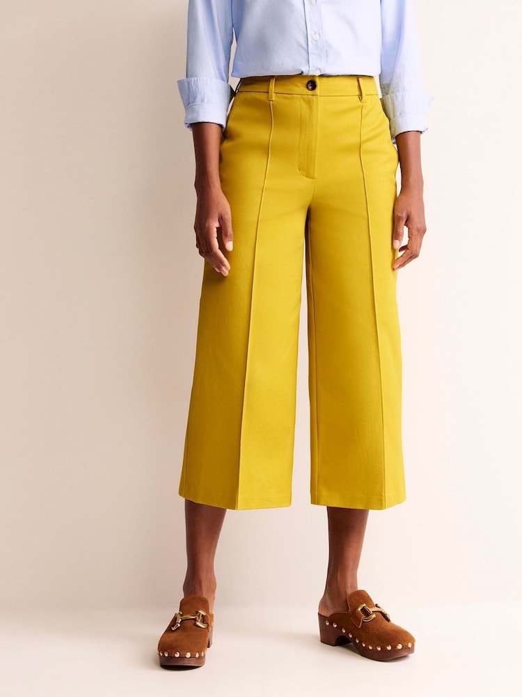 Boden Yellow Clean Wide Crop Trousers - Image 1 of 6 Boden Yellow Clean Wide Crop Trousers - Image 1 of 6