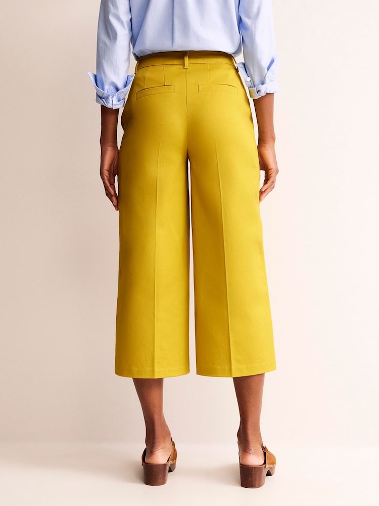Boden Yellow Clean Wide Crop Trousers - Image 2 of 6 Boden Yellow Clean Wide Crop Trousers - Image 2 of 6