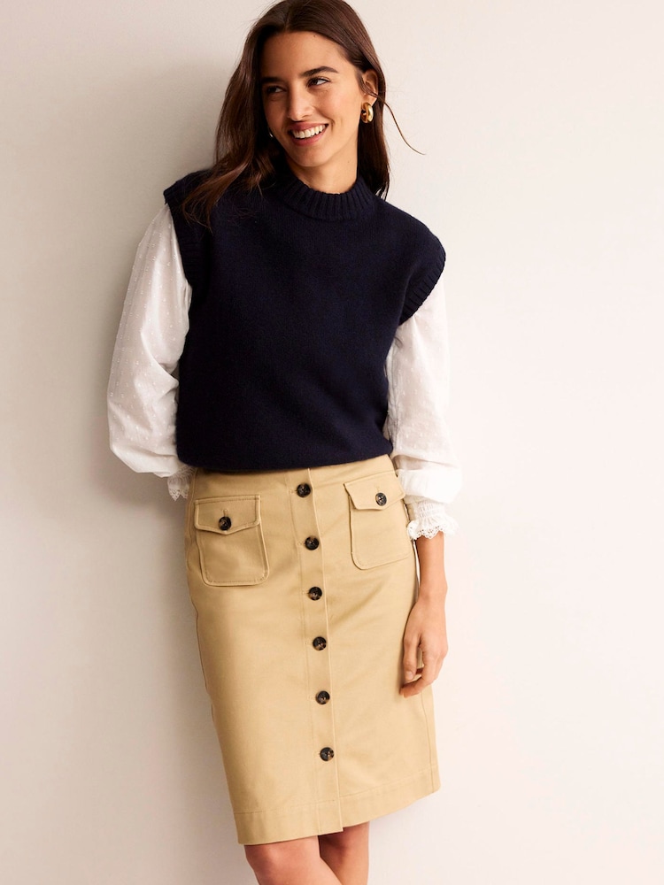 Boden Natural Utility Pocket Midi Skirt - Image 1 of 5
