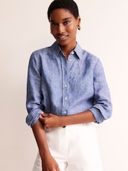 Boden Blue Sienna Linen Shirt - Image 2 of 7