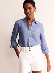 Boden Blue Sienna Linen Shirt - Image 4 of 7