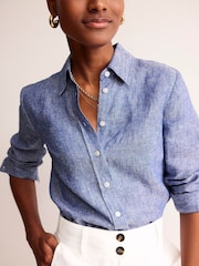 Boden Blue Sienna Linen Shirt - Image 6 of 7