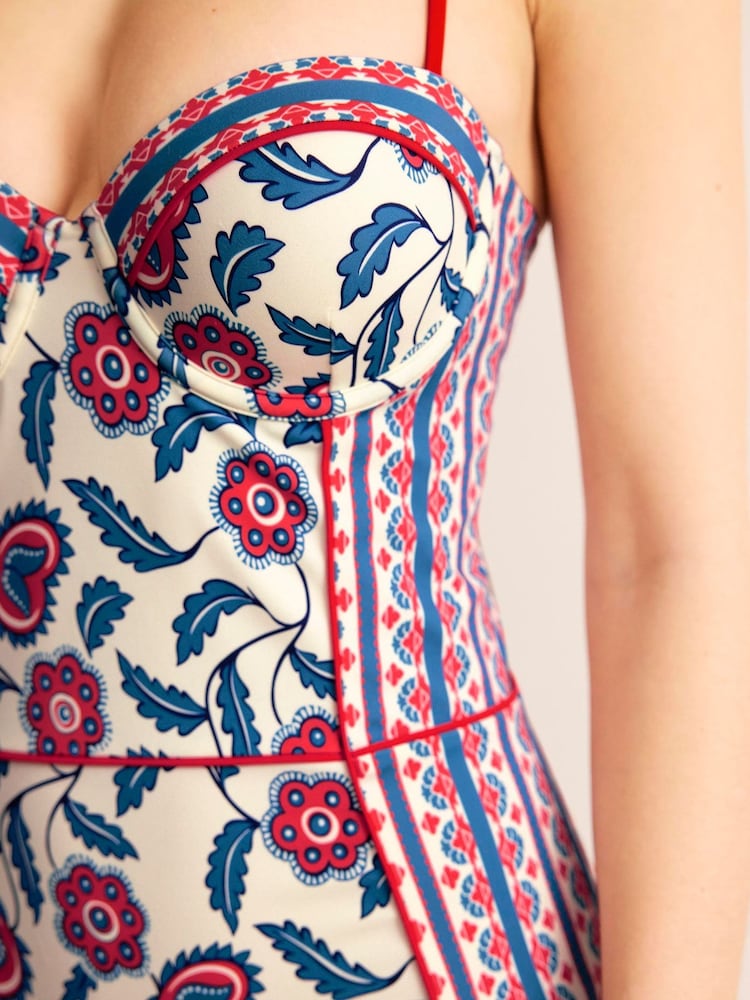 Boden Cream Panel Underwire Swimsuit - Image 2 of 6