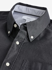 Charcoal Grey Regular Fit Long Sleeve Oxford Shirt - Image 10 of 10