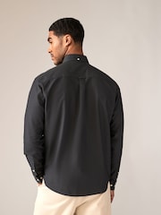 Charcoal Grey Regular Fit Long Sleeve Oxford Shirt - Image 4 of 10