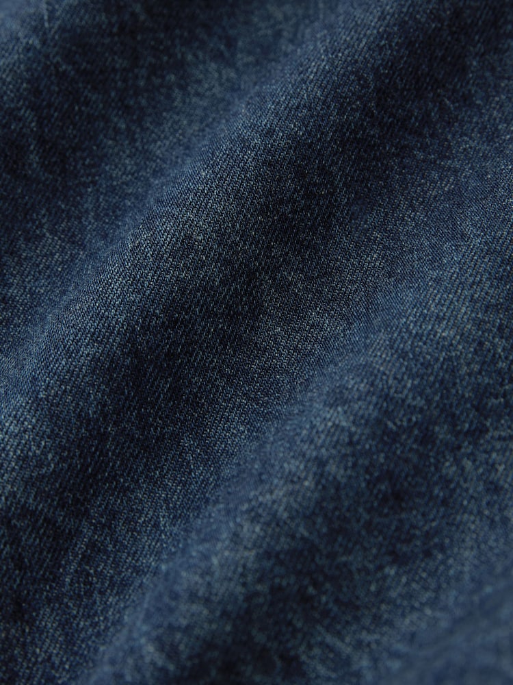Dark Blue Denim Western 100% Cotton Long Sleeve Shirt - Image 7 of 7