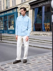 Light Blue Denim Twin Pocket 100% Cotton Overshirt - Image 2 of 6