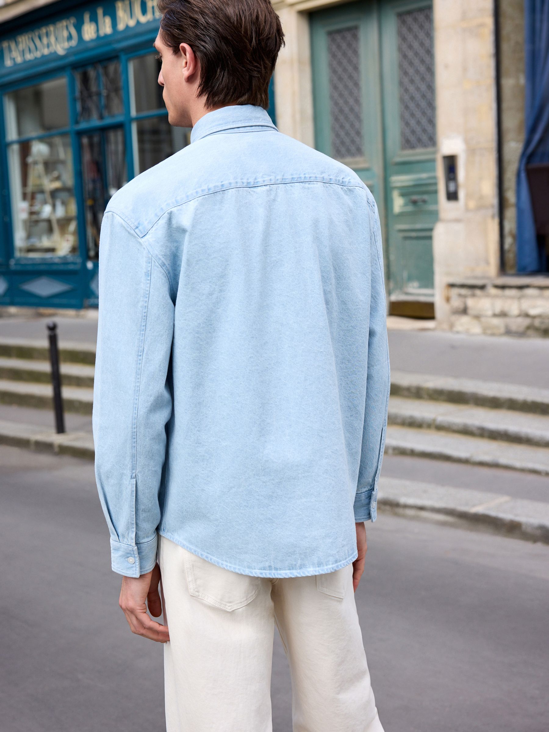 Buy Light Blue Denim Twin Pocket 100% Cotton Overshirt from Next USA