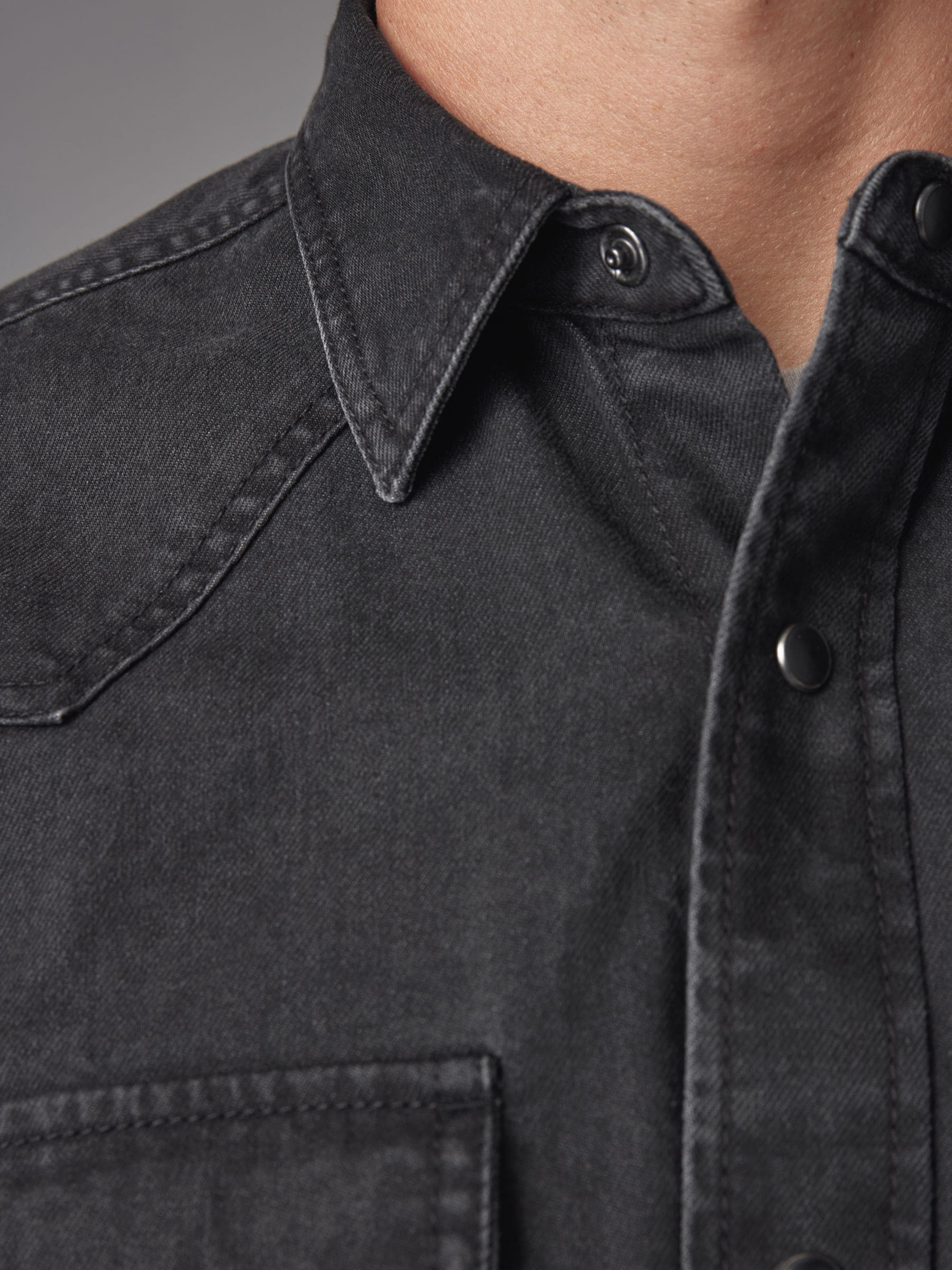 Buy Black Denim Western 100% Cotton Long Sleeve Shirt from Buy Black Denim Western 100% Cotton Long Sleeve Shirt from