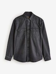 Black Denim Western 100% Cotton Long Sleeve Shirt - Image 7 of 9