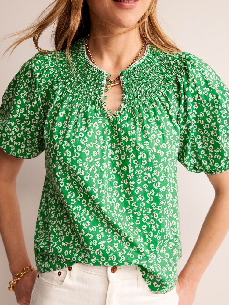 Boden Green Easy Stitch Detail Top - Image 2 of 5 Boden Green Easy Stitch Detail Top - Image 2 of 5
