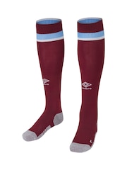 Fanatics Red Burnley Umbro Home Socks 2023-24 - Image 1 of 2