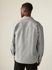 Grey 100% Cotton Twin Pocket Shacket Overshirt - Image 3 of 8