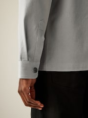 Grey 100% Cotton Twin Pocket Shacket Overshirt - Image 4 of 8