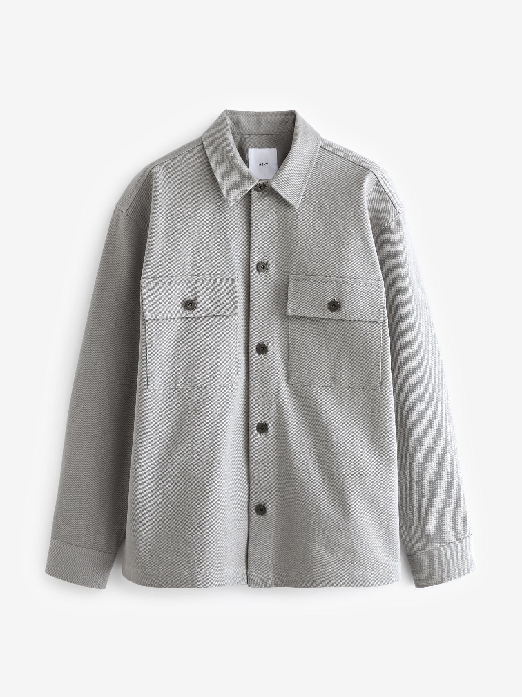 Buy Grey 100% Cotton Twin Pocket Shacket Overshirt from Next USA
