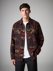 Red/Black Navajo Style Pattern Shacket - Image 1 of 9