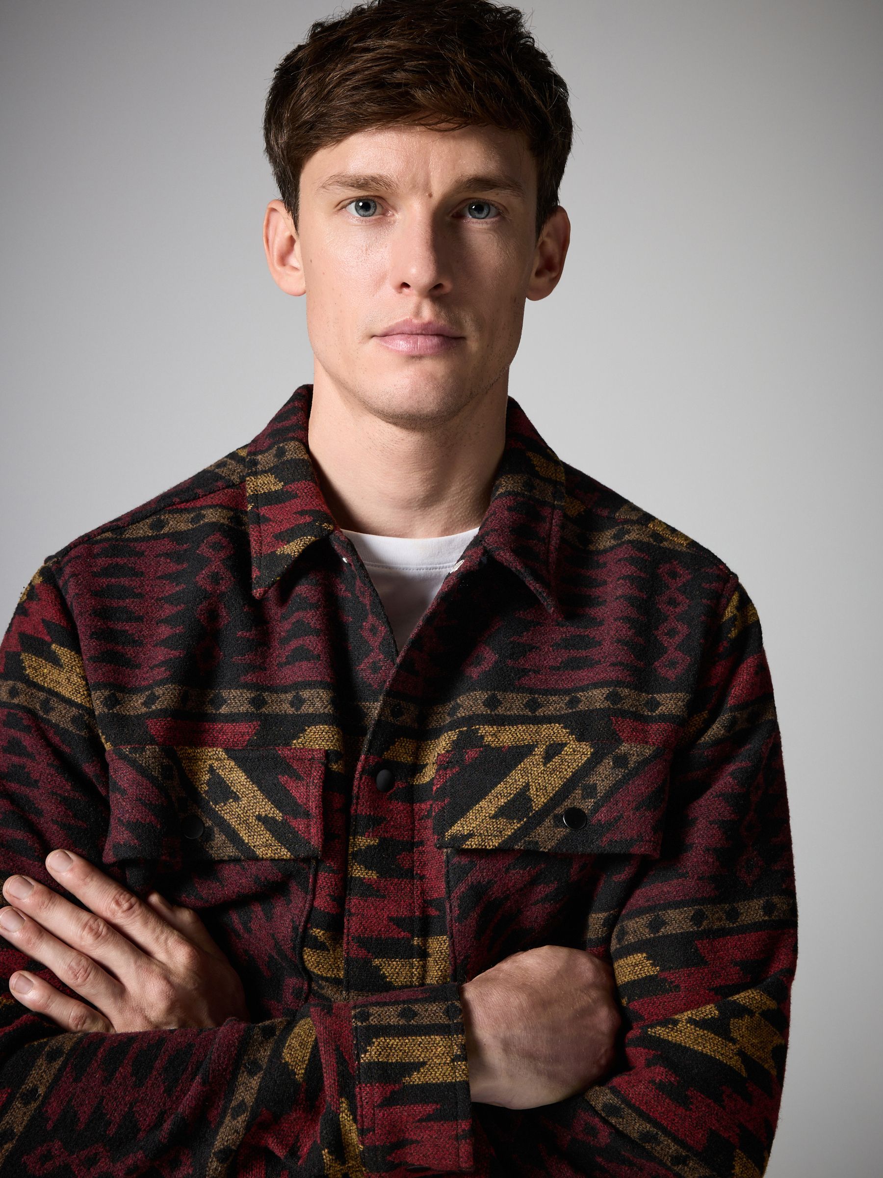 Buy Red/Black Navajo Style Pattern Shacket from Next Luxembourg